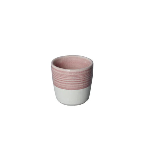 pink & white ceramic espresso cup