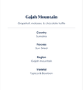 Gajah Mountain, Sumatra speciality coffee description