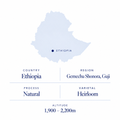 Gemechu Shonora speciality coffee origin: Guji, Ethiopia, natural heirloom, 1,900 to 2,200m