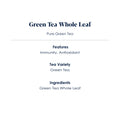 Green Whole leaf speciality tea description