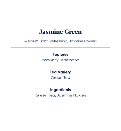 Jasmine Green specialty Tea information