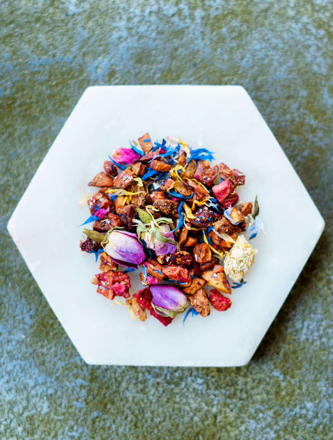 scent of rose tea herbs